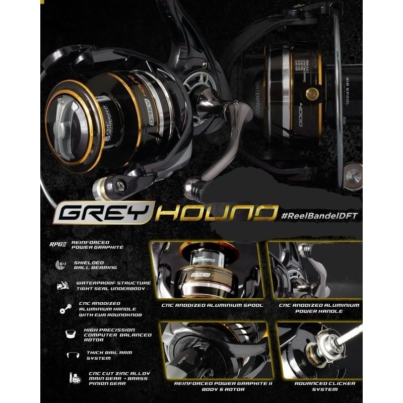 PROMO TERBATAS Reel DAIDO grey hound talisman SILVERTIPH SPYRO vulcane power handle, seal karet wate