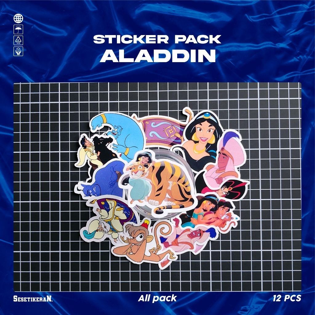 

COD✨ Sesetikeran Stiker Pack Kartun Lucu Aladdin The Animated Series Untuk Koper Laptop Skateboard