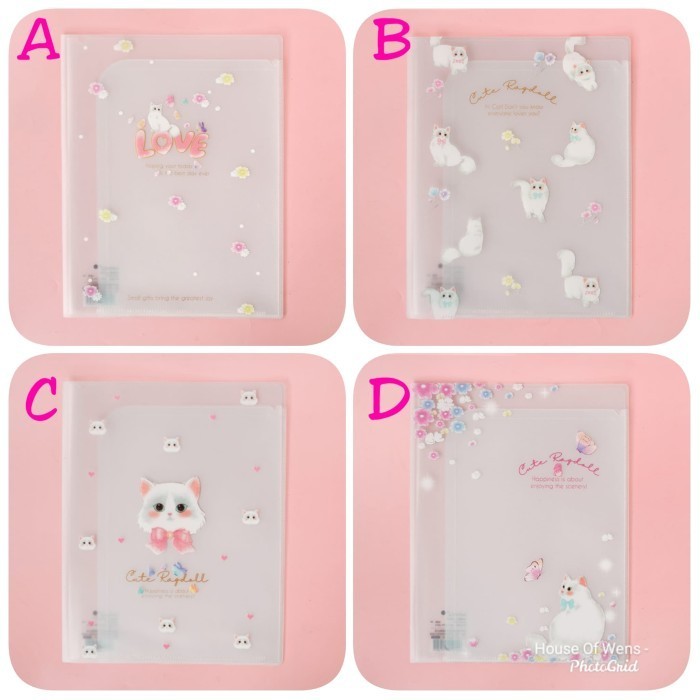 

CUTE RAGDOLL CAT 6 POCKETS FILE FOLDER A4 - TEMPAT FILE LUCU