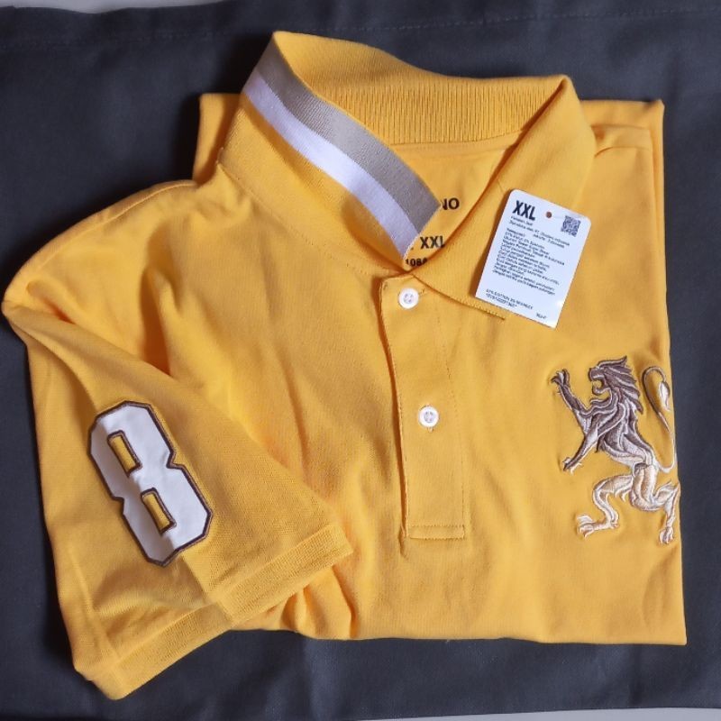 ( NO COD )  baju kaos kerah pria 3D lion polo giordano original
