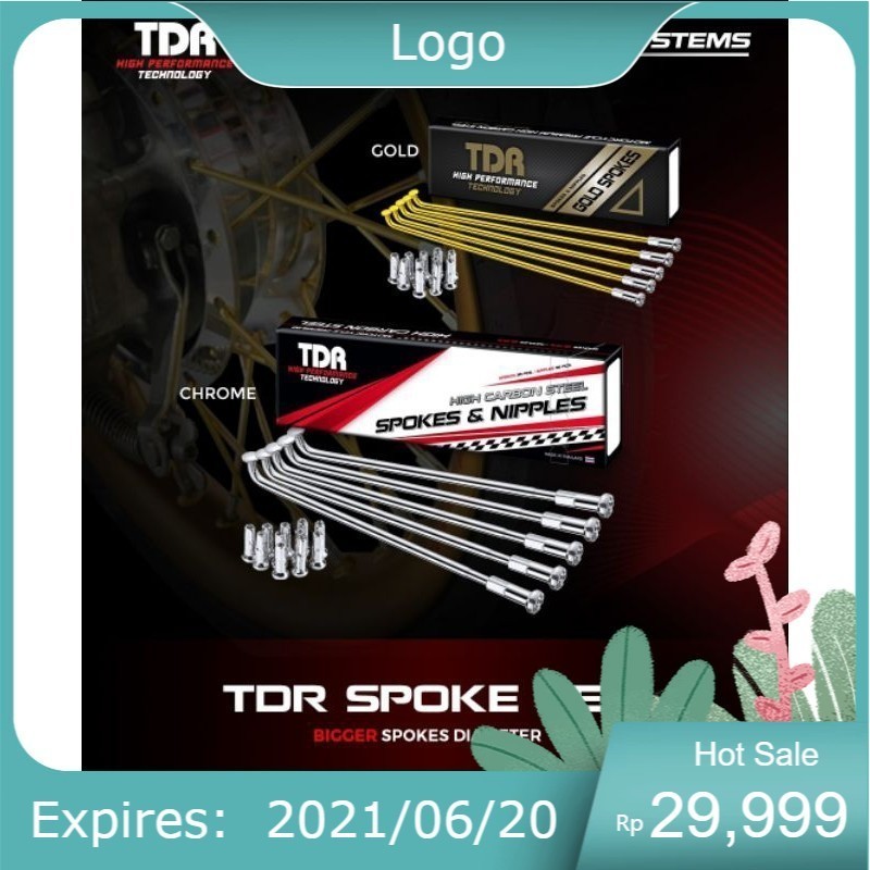 Spoke/ Ruji / Jari jari TDR Gold dan Chrome Jari-jari stainless motor Jari-jari racing motor Jari-ja