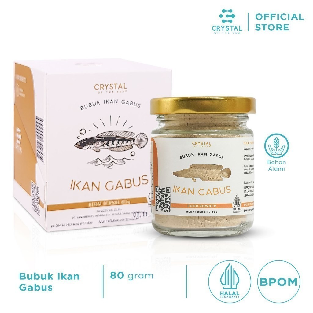 

CRYSTAL OF THE SEA Bubuk Ikan Gabus Halal BPOM 80GR Serbuk Tabur Food Powder Kaldu MPASI Tinggi Albumin 068