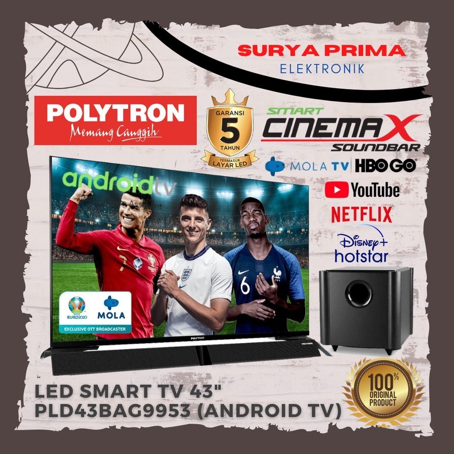 PROMO HARI RAYA LED TV Polytron 43" Inch PLD43BAG9953 (Android Smart TV) Bekasi