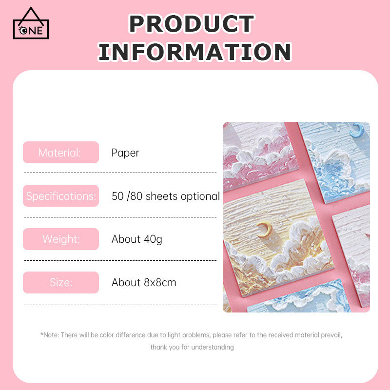

COD❤️Lukisan Cat Minyak Pemandangan Catatan Catatan Buku Besar Bahan Buku Besar Bahan Memo Buku Memo yang Dapat Ditempel Kertas Memo