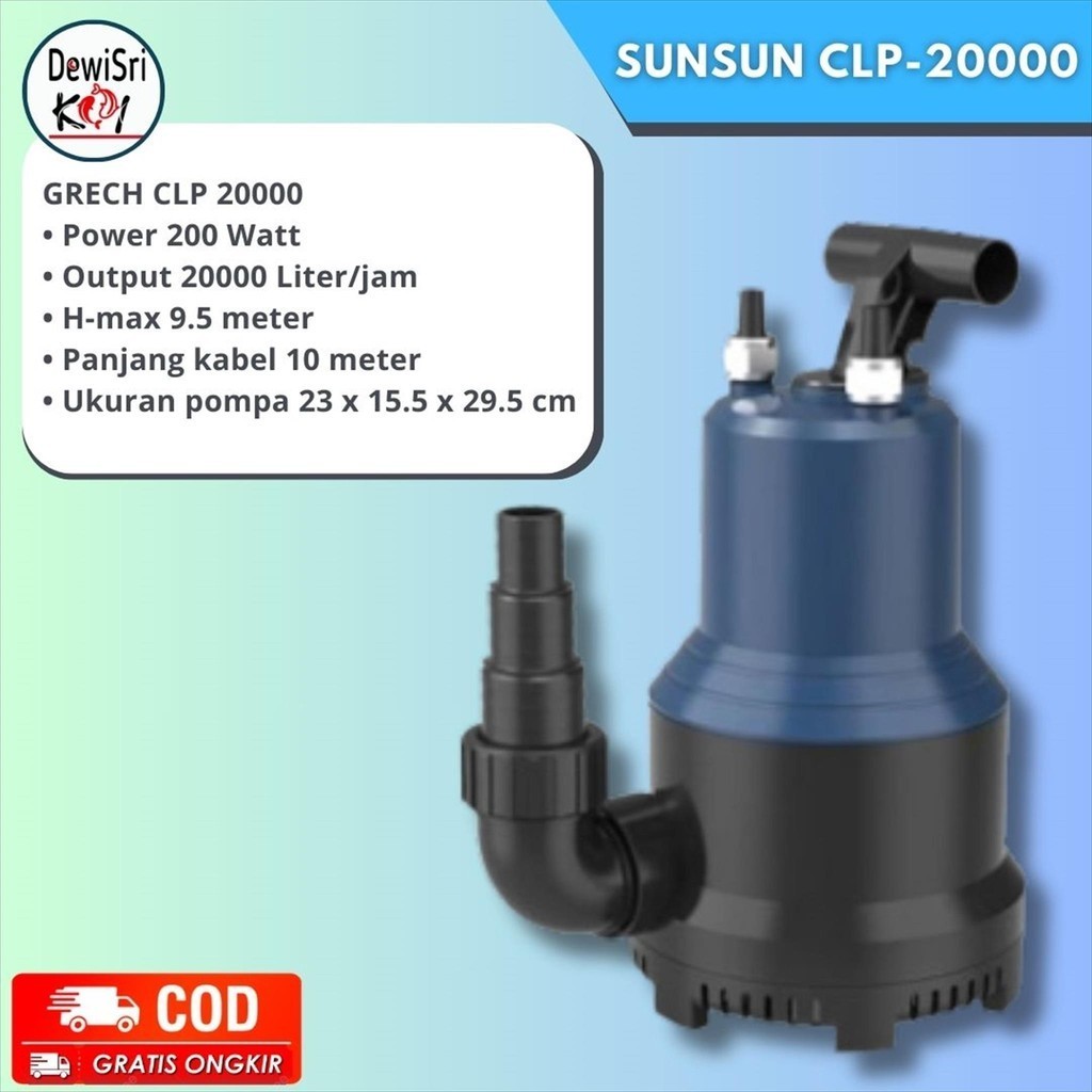 Pompa Air Kolam Koi Sunsun CLP 20000 Mesin pompa kolam ikan koi / MESIN POMPA IKAN KOI CLP20000