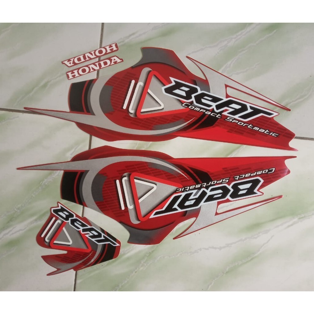 stiker striping motor honda beat karbu 2010 merah