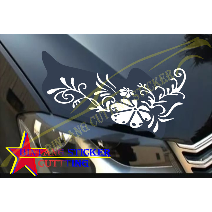stiker cutting mobil bunga stiker kaca mobil body mobil tutup lecet