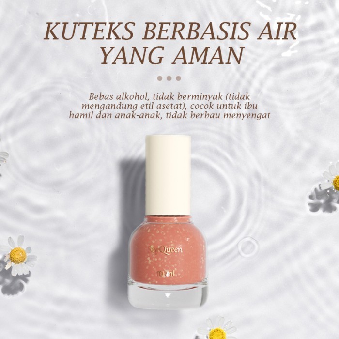 KKV Styqueen Water-based Nail Polish Kuteks Cat Kuku Bahan Air BPOM - Nude Pink