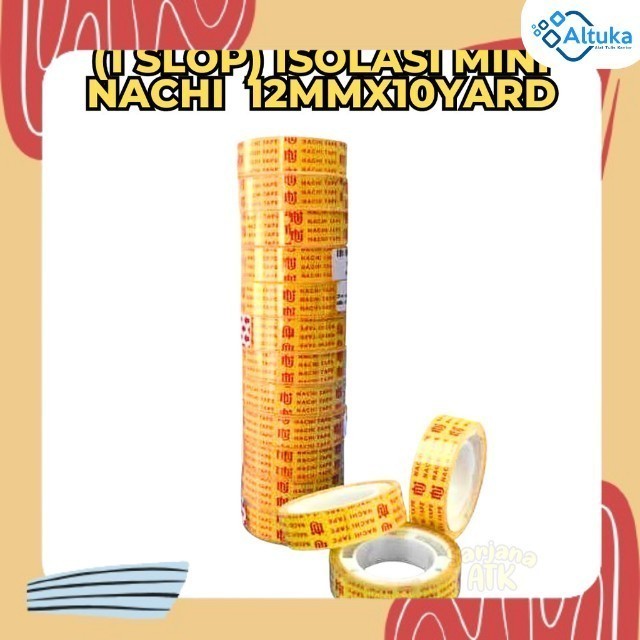 

(12 Pcs) Isolasi Mini/ Selotip Tape Bening Nachi 12mmx10yard Tipis