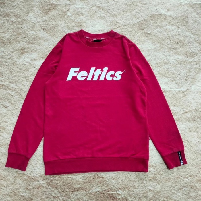 sweater pria FELTICS crewneck pria merah casual size M