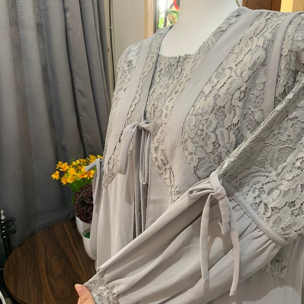 Raisma Gamis Putih Tulang Lebaran Cantik Dan Elegan / Baju Gamis Putih Wanita Terbaru MEWAH untuk re