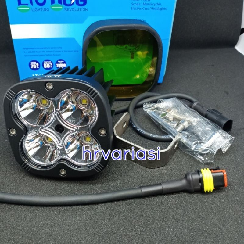 PEROMO SALE lampu tembak Led Cree 4 mata L4z 60W HJG plus Mika kuning DC 12V-24V PEROMO SALE