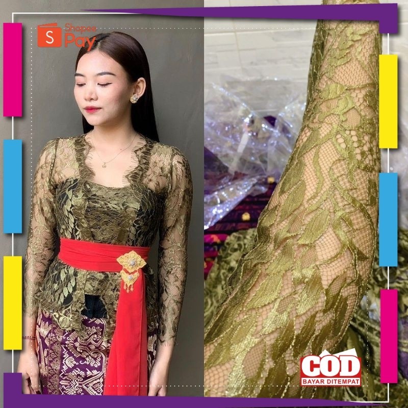 KAIN LEMBUT HALUS ADEM TEBAL / READY KAIN KEBAYA BALI | METALIC GLOSSY 2 BAJU | MELAYANI SETELAN | M