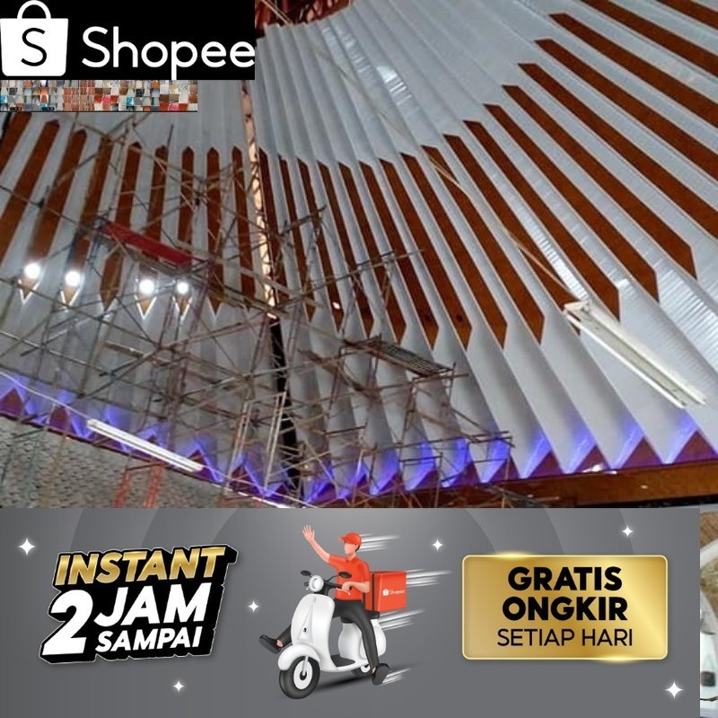 Plafon Pvc Motif Kayu .