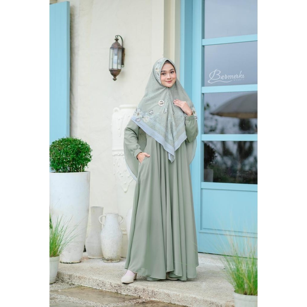 ( PROMO TERBARU BUY 1 GET 1 ) GAMIS SET HIJAB SYARI CODE KERUDUNG AMANDA BY BERMERK