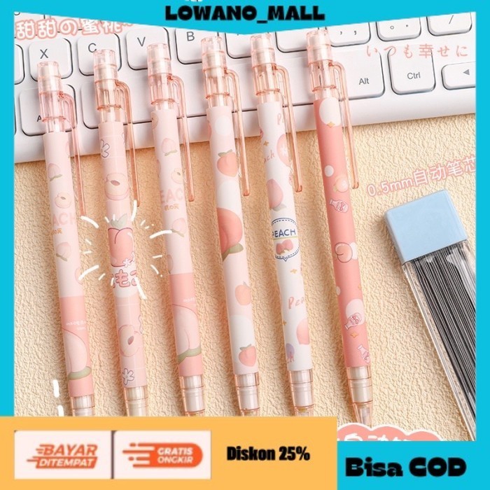 

[[BEST QUALITY]] TERLARIS Pensil Isi Mekanik 0.5mm Peach Minimalis Muji Style 003 Cute ISI PENSIL COD