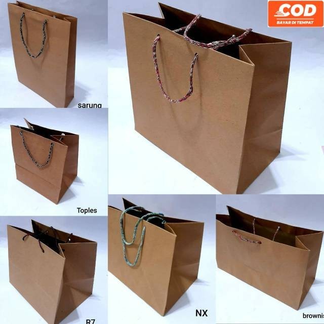 

DAPURMAMI 12 Biji Paper Bag Tas Kertas Tas Bingkisan Parcel Ulang Tahun Tas Toples tas R5 Tas R7 tas sarung tas nx