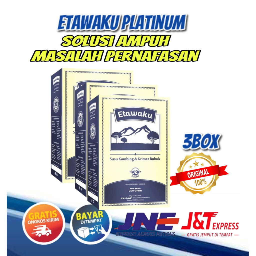 

Etawaku Platinum Paket 3 Box l Susu Kambing Etawa & Krimer Nabati Isi 200gr Natural_mart