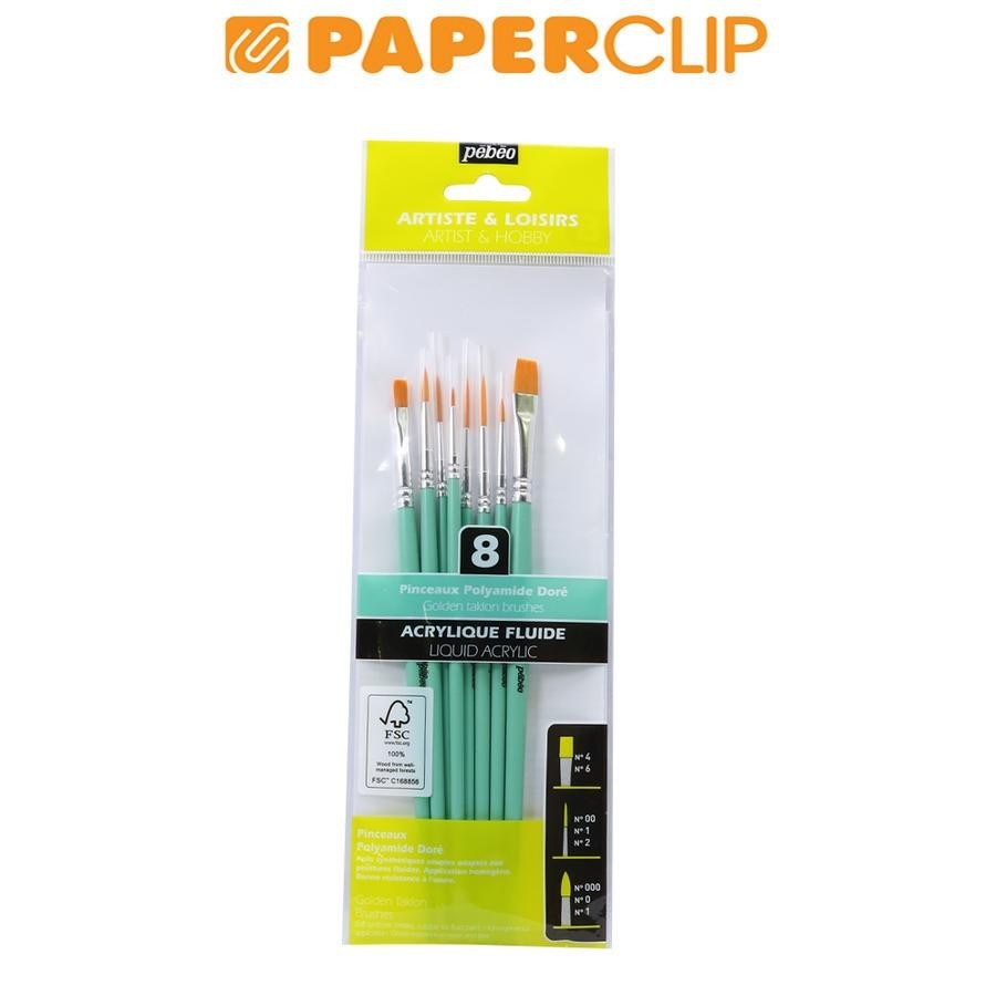 

KUAS LUKIS PEBEO GOLDEN TAKLON ARTIST & HOBBY SET 8 952302