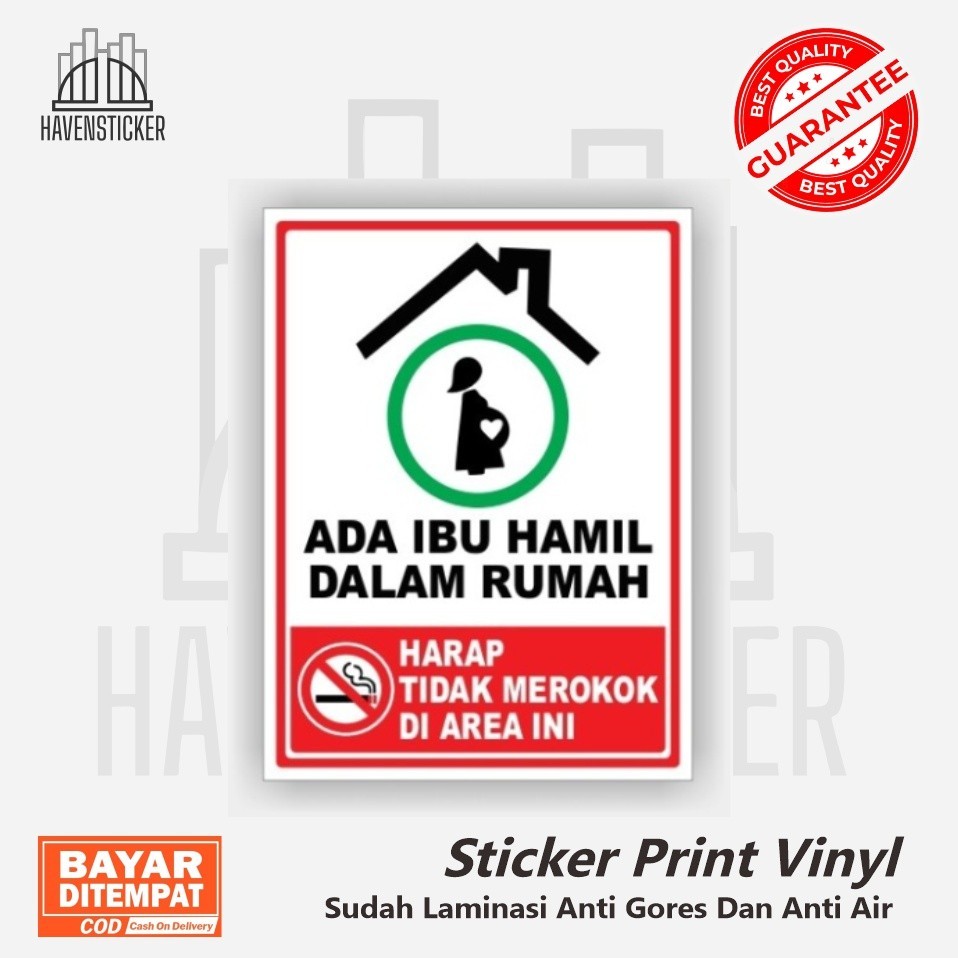 

Stiker Vinyl Print Ada ibu dalam Ruangan dilarang merokok