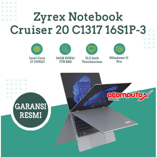 ZYREX NOTEBOOK CRUISER 20 C1317 16S1P-3 - i7-1195G7 16GB 1TB - TKDN