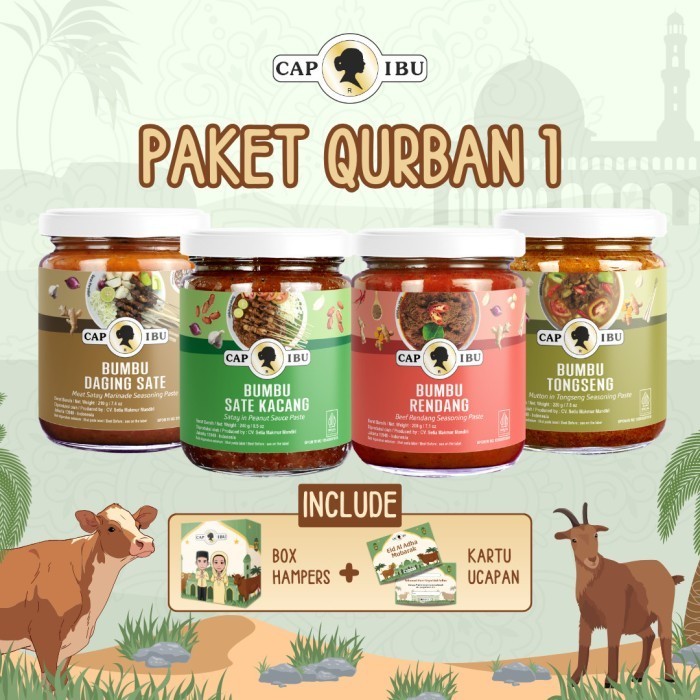 

CAP IBU Paket Qurban 1 - Bumbu Sate Bumbu Rendang dan Bumbu Tongseng Hampers Idul Adha