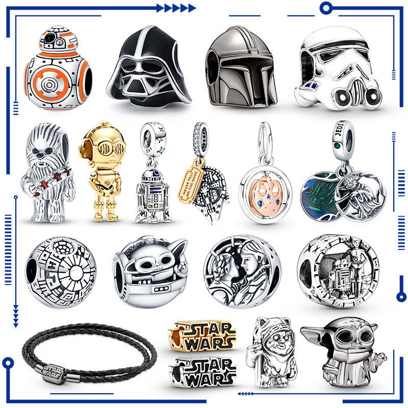 Disney Marvel Star Warrior Charm Beads Fits Pandora 925 Original Bracelet Jewelry Women Silver Penda