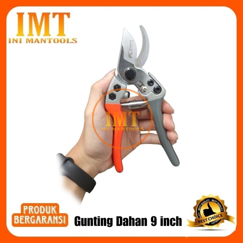 Kapusi Gunting Dahan Elite Gemuk Orange Abu Gagang Karet SK-5 9 inch K-8651