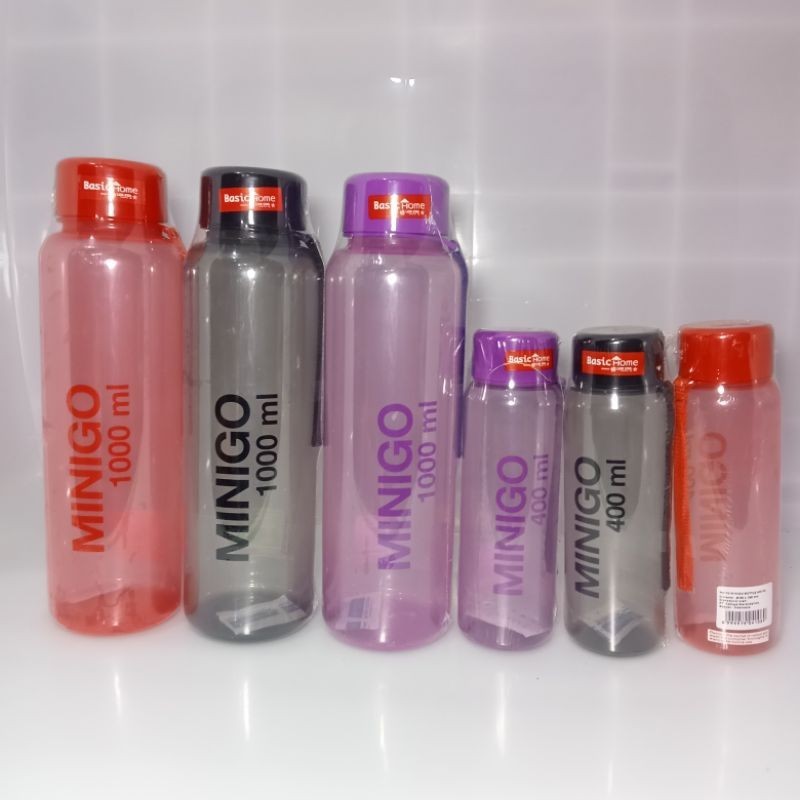 BOTOL MINUM MINIGO 400ML / BOTOL MINUM MINIGO 1000ML BASIC HOME / BOTOL MINUM MINIGO 600ML