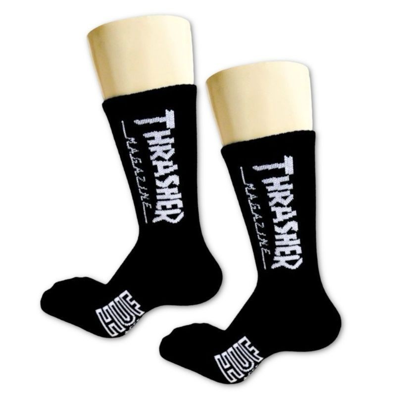 Kaos Kaki Skate Thrasher Oldschool  Kaos Kaki Motif Thrasher Hitam