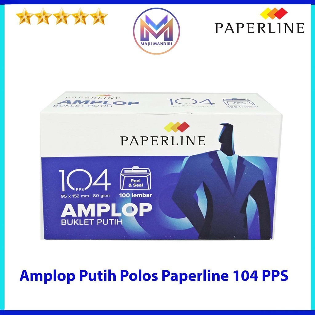 

Amplop Putih Polos Paperline 104 pps Isi 100 Lembar / ( 95 x 152 mm)