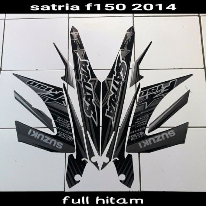STIKER STRIPING LES LIS BODI SATRIA FU F150 2014 2015 FACELIFT WARNA HITAM ABU FU BINTANG TERBAIKKK