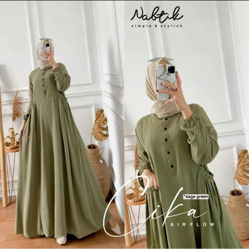 GAMIS CIKA  NABTIK/GAMIS CIKA AIRFLO/GAMIS MODEL TERBARU/GAMIS LEBARAN/GAMIS CRINGKLE URAGIRI/GAMIS 