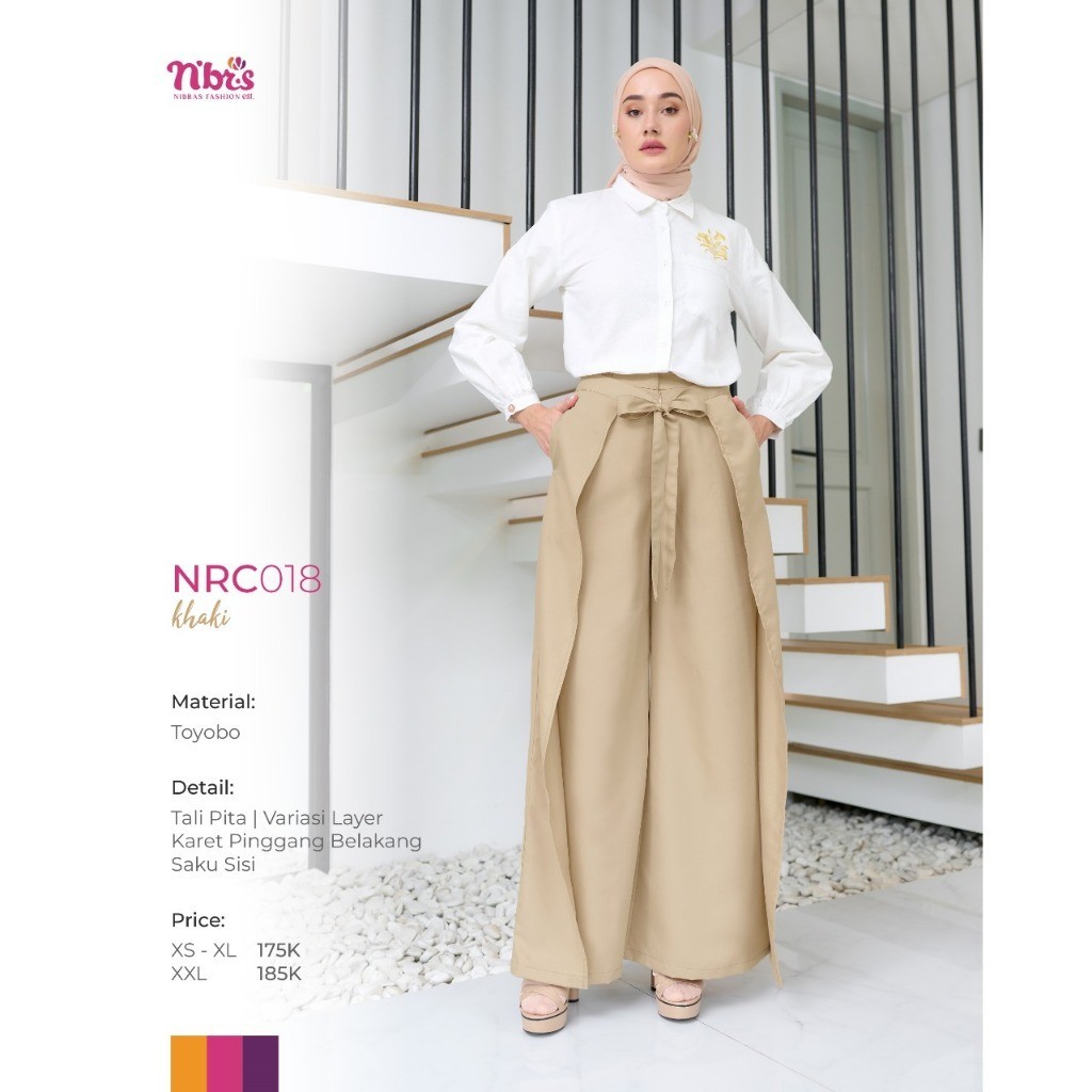 Nibras Rok Celana NRC 018 | Rok Celana Nibras Terbaru | Rok Cream | Rok Celana Cream | Rok Celana Kh