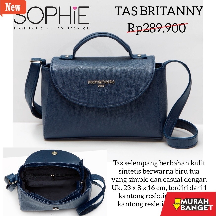 Selempang Wanita Kekinian TAS BRITANNY NEW BIRDY SOPHIE MARTIN PARIS PROMO TAS WANITA NAVY MERAH MAR
