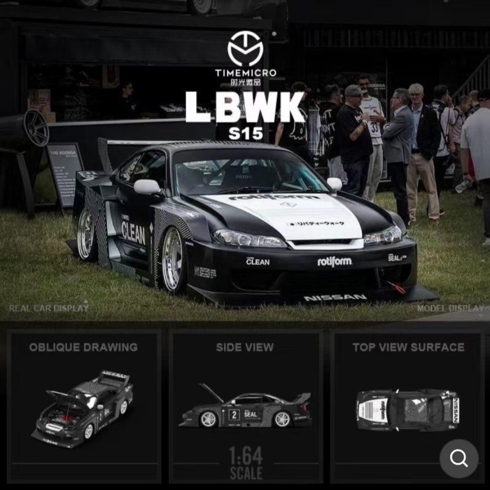 TIME MICRO Skala 1:64 NISSAN SILVIA S15 LBWK BLACK