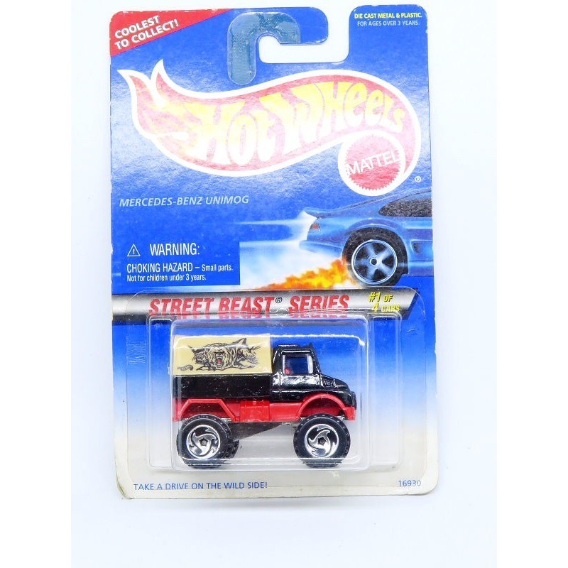 Hot Wheels Mercedes Benz Unimog - Street Beast hitam merah -CS45