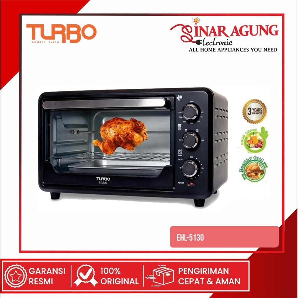 TURBO EHL5130 / EHL-5130 OVEN LISTRIK 22 LITER - GARANSI RESMI