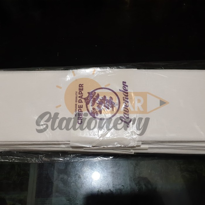 

✨BISA COD✨ -Kertas krep lembaran lavender putih 000 pak isi 25pc