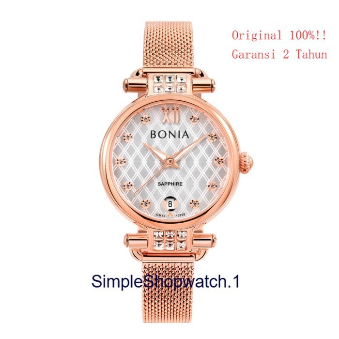 Original 100% Jam Tangan Wanita Bonia B10758-2517S BNB10758 Sapphire Glass Garansi resmi 2 Tahun
