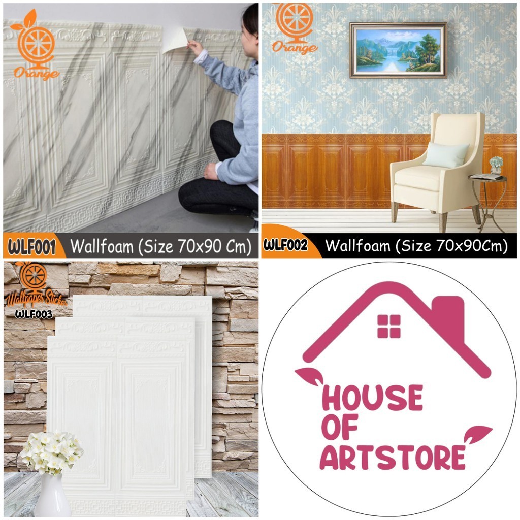 Wallfoam 3D Foam Ukuran 70Cmx77Cm Motif Elegant Wallapper 3D Foam Panel Wallfoam