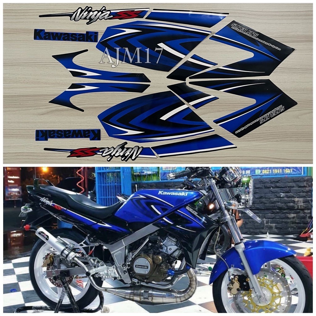 STIKER STRIPING MOTOR NINJA SS 2011 BIRU