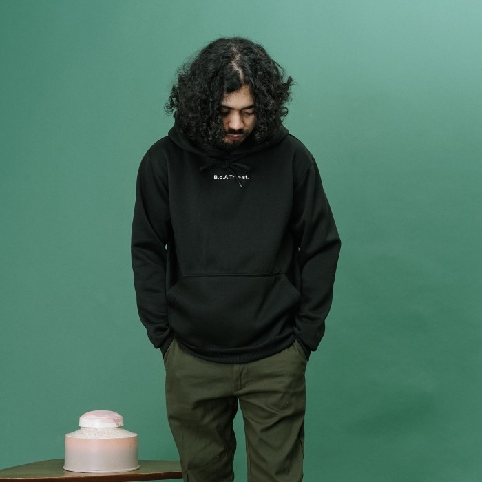 UNKL347 Jacket Hoodie Hitam Model Simpel Bahan Fleece ZERA