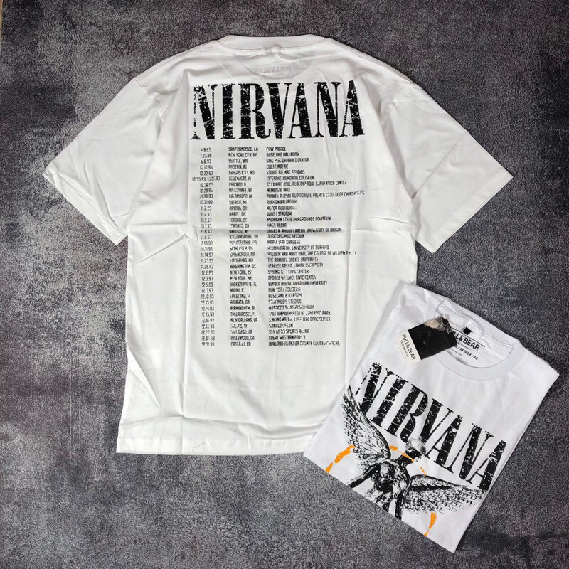 Baju Kaos Pull&Bear Oversize Nirvana In Utero Back Print - T Shirt Band Vintage Nirvana Back Print O