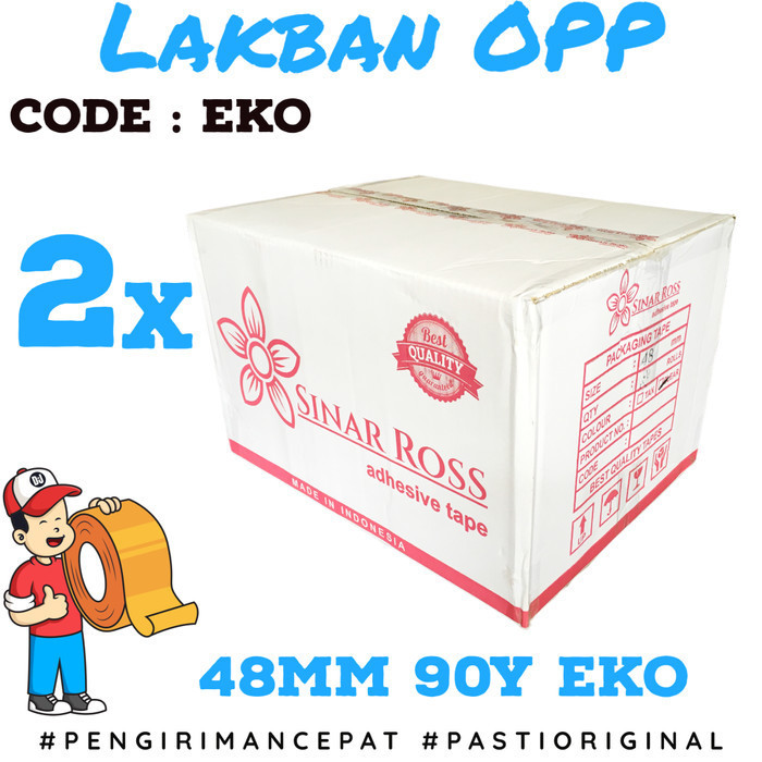 

[GOJEK] Lakban Sinar Ross 2 inch 48mm 90 Yard ECO PER 2 DUS - COKLAT