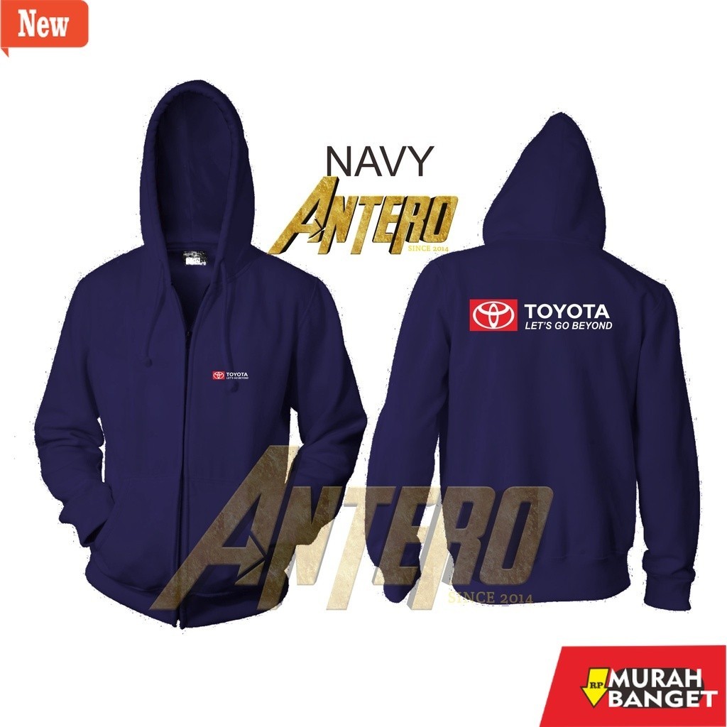jaket bomber pria original Jaket Resleting Zipper otomotif Toyota Let's Go Beyond