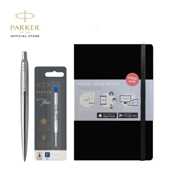

[Terbaru]ATK SPECIAL PACKAGE - Jotter Stainless Steel CT, Refill Blue, O2O Jurnal - Tambah Grafir