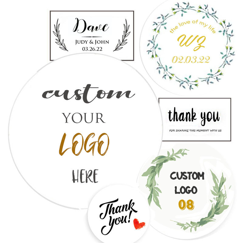 

1000Pcs Round Custom Stickers for Wedding Party Personalized Customized LOGO Label Waterproof