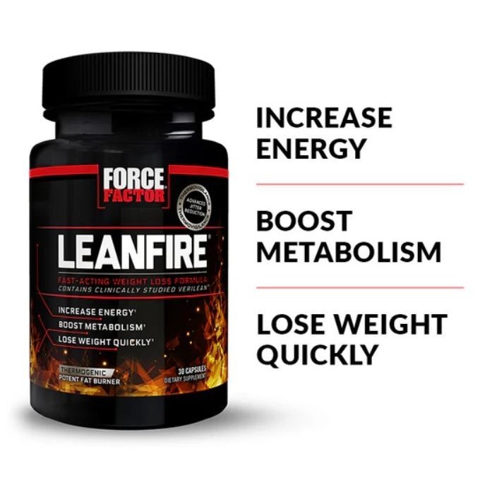 Force Factor LeanFire Fast-Acting Weight Loss Formula 30 Caps fat burner Thermogenic USA