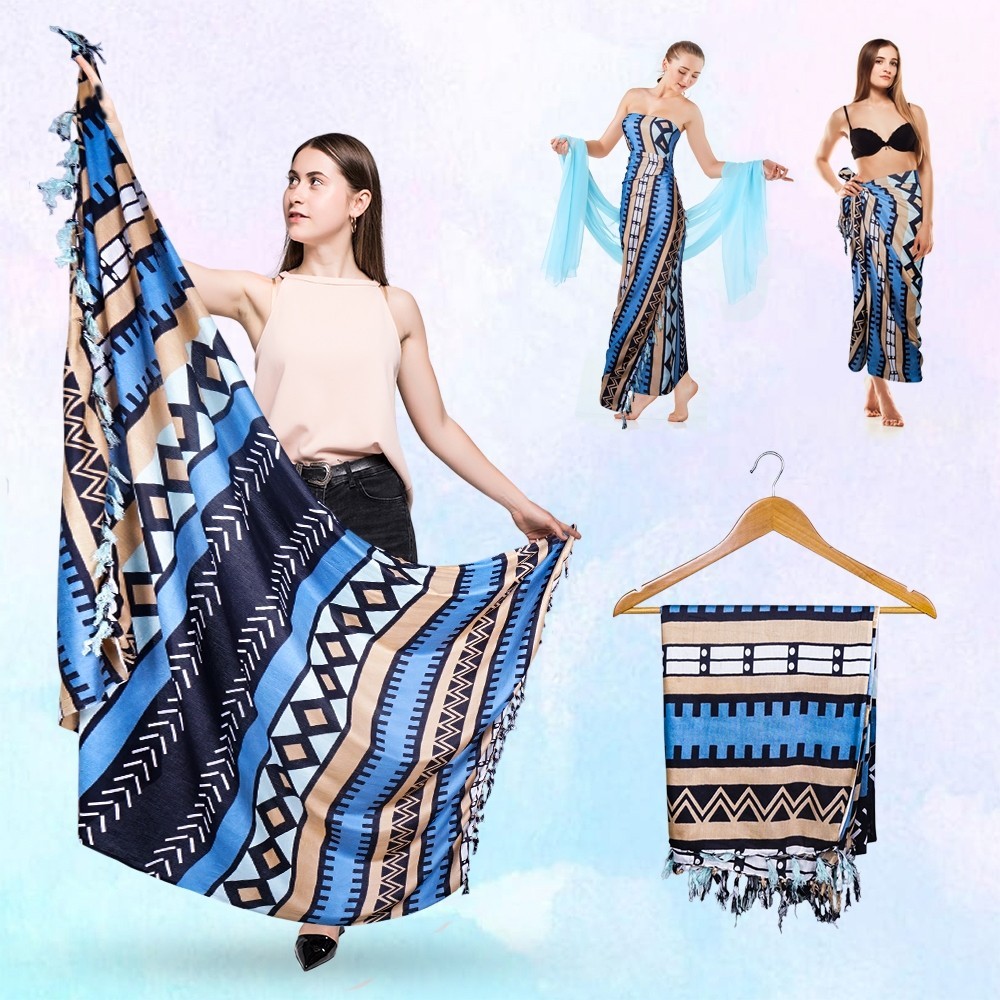 Kain Pantai Bali Kain Bali Motif Etnik Tapih Sarong Sarung Pantai Bali Print Bahan Tebal Adem & Rumb